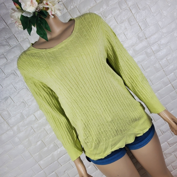 merona xl apple green knit sweater ( 5 for $20 ) - Picture 3 of 8